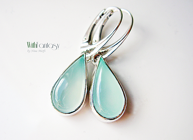 Minimalizmus kék acháttal - fülbevaló - Image 5