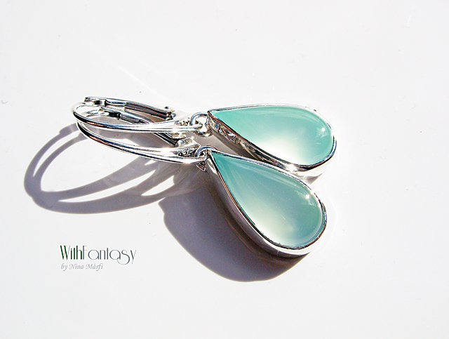 Minimalizmus kék acháttal - fülbevaló - Image 4