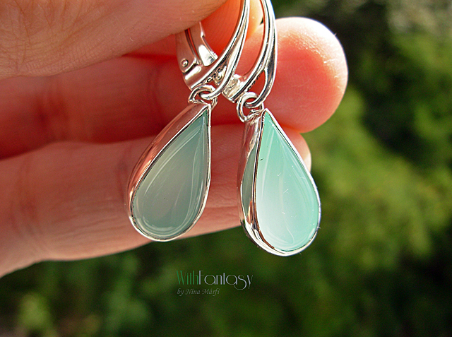 Minimalizmus kék acháttal - fülbevaló - Image 2