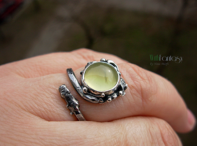 Little branch with prehnite (ring) - Image 3