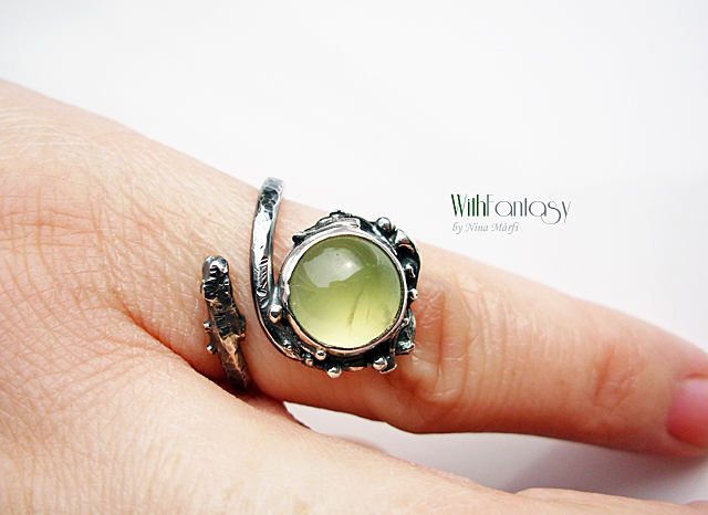 Little branch with prehnite (ring) - Image 5