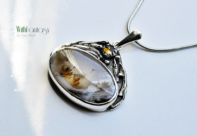 Noc w ogrodzie ( agat dendrytowy i cytryn) - obrazek 6