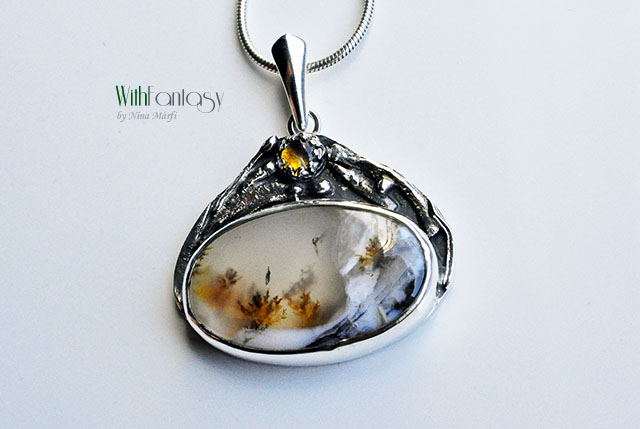 Noc w ogrodzie ( agat dendrytowy i cytryn) - obrazek 5