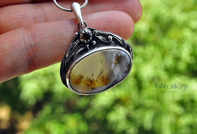 Noc w ogrodzie ( agat dendrytowy i cytryn) - obrazek 3