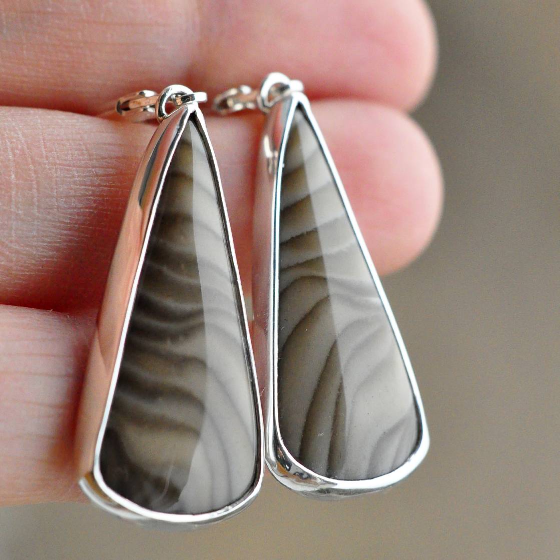 Kolczyki z krzemieniem pasiastym - obrazek 4