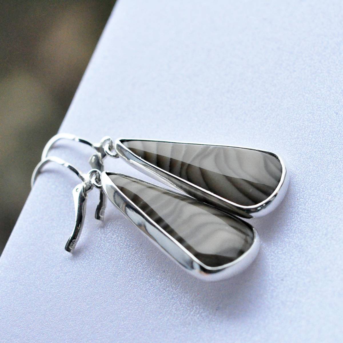 Kolczyki z krzemieniem pasiastym - obrazek 5