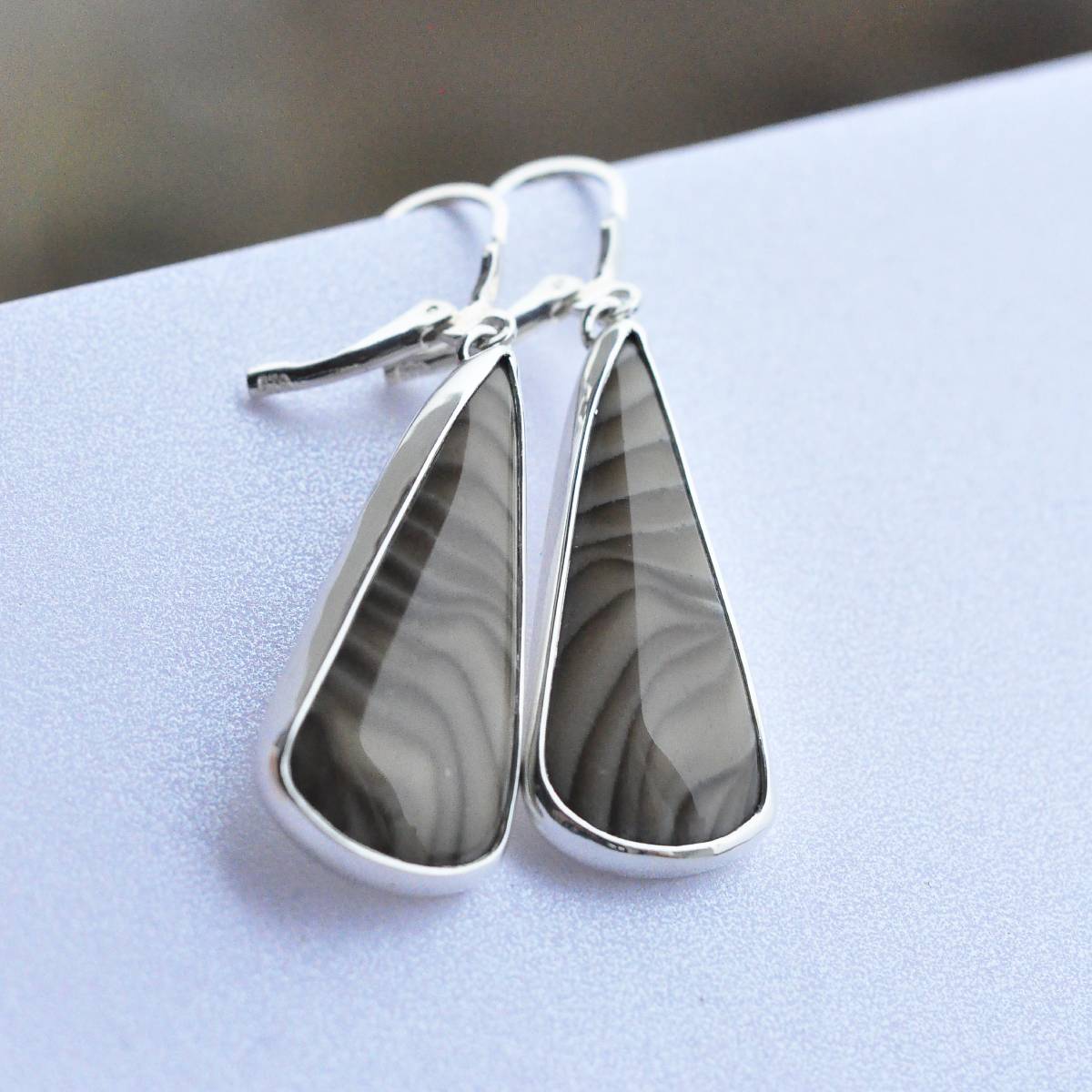 Kolczyki z krzemieniem pasiastym - obrazek 7